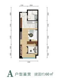 山东健康智城科创园1室1厅1卫建面60.00㎡