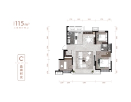 中建时代公园3室2厅1厨2卫建面115.00㎡