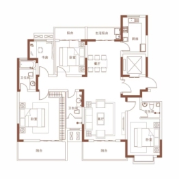 黄金·嘉境4室2厅1厨3卫建面170.00㎡