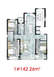 翔凯上城虞园3室2厅1厨2卫建面142.26㎡