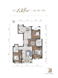 天成和平里3室2厅1厨2卫建面138.00㎡