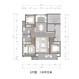 绿城桂语江南3室2厅1厨2卫建面130.00㎡