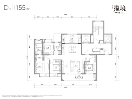 万科·揽境4室2厅1厨2卫建面155.00㎡