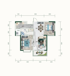 怡康家园2室2厅1厨1卫建面95.00㎡