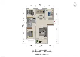 盛世·云隐澜庭3室2厅1厨2卫建面134.72㎡