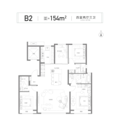 北京瑞府4室2厅1厨3卫建面154.00㎡