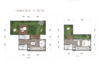 叠院建面76.78㎡户型