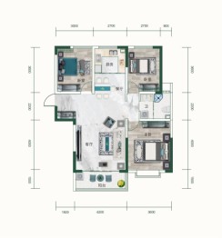 怡康家园3室2厅1厨1卫建面121.00㎡