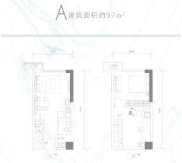 中建宜昌之星·滨江广场1室1厅1厨1卫建面37.00㎡