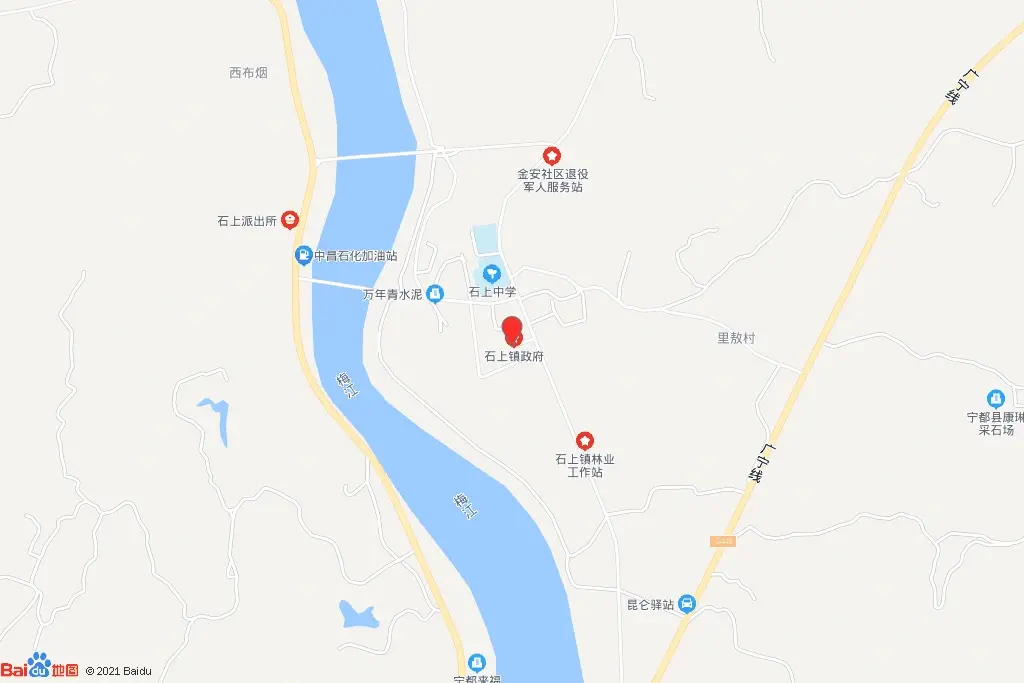 石上镇康庄大道西南侧用地交通图