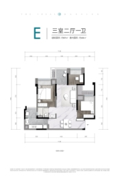 北辰·知山印澜3室2厅1厨1卫建面87.00㎡