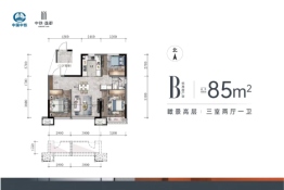 中铁逸都3室2厅1厨1卫建面85.00㎡