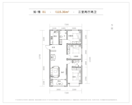 学熙府3室2厅1厨2卫建面115.36㎡