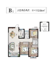 同悦府3室2厅1厨2卫建面112.06㎡