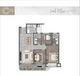 愉樾天成3室2厅1厨2卫建面110.00㎡