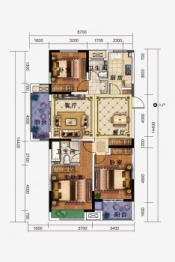 义乌·滨江名城3室2厅1厨1卫建面124.00㎡