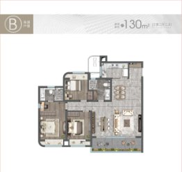 愉樾天成3室2厅1厨2卫建面130.00㎡