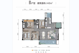 悦湖金茂悦4室2厅1厨2卫建面143.00㎡