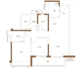 保利御江南3室2厅1厨2卫建面99.00㎡