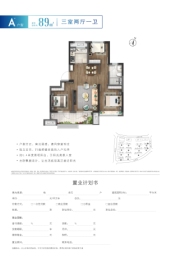 中铁建·青岛WELL健康城3室2厅1厨1卫建面89.00㎡