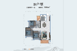 铁投·都溪湾畔3室2厅1厨1卫建面100.00㎡