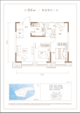 天津御湖庄园听澜花苑84㎡户型
