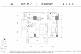 城发恒伟·东风映18972室2厅1厨2卫建面121.55㎡