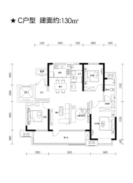 泰鑫玺园3室2厅1厨2卫建面130.00㎡