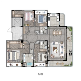 翠礼峰·天玺4室2厅1厨3卫建面200.00㎡