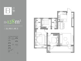 云谷·金茂府3室2厅1厨2卫建面128.00㎡