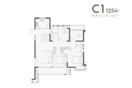 鲁能公馆三期4室2厅1厨2卫建面125.0㎡