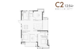 鲁能公馆三期4室2厅1厨2卫建面125.0㎡