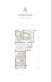 乾海公馆3室2厅1厨2卫建面147.63㎡