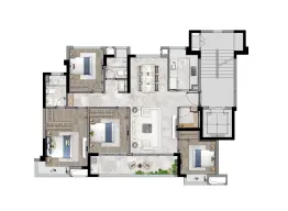 建发·书香泊月4室2厅1厨2卫建面122.0㎡
