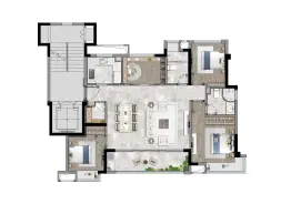 建发·书香泊月4室2厅1厨2卫建面115.0㎡
