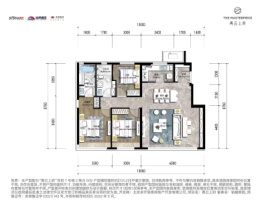 青云上府3室2厅1厨2卫建面130.00㎡