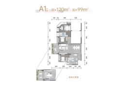 聚丰南滨江宸3室2厅1厨2卫建面120.00㎡