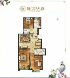 东盛·盛世华庭3室2厅1厨2卫建面115.00㎡