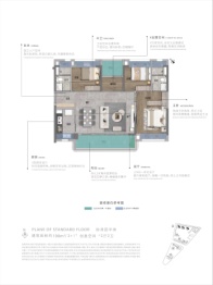 旭辉恒基铂仕湾4室2厅1厨2卫建面108.0㎡