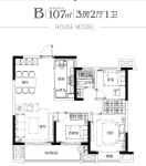 (A2)B户型107㎡3房2厅1卫
