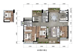 高州保利奥体大都汇4室2厅1厨2卫建面127.00㎡