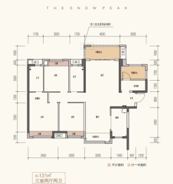 株洲美的雪峰山壹号4室2厅1厨2卫建面130.99㎡