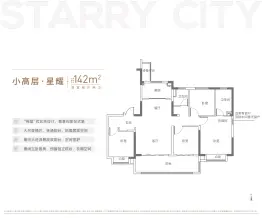 高速信达·时代星河4室2厅1厨2卫建面142.0㎡