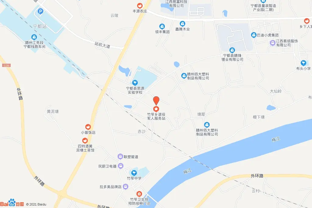 竹笮粮管所叉路口库点用地交通图