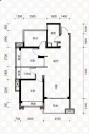 丰谷天玺2室2厅1厨1卫建面86.00㎡