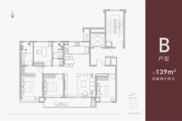 九龙湾珑著4室2厅1厨2卫建面139.00㎡