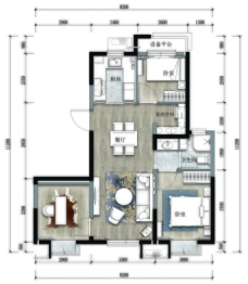 北京城建·京能·樾园3室2厅1厨1卫建面92.00㎡