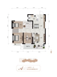 铭基·锦绣铭著3室2厅1厨1卫建面105.31㎡