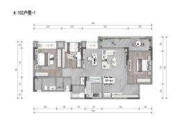 万科·璞园3室2厅1厨2卫建面102.00㎡