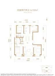 首开金茂望京樾4室2厅1厨2卫建面155.0㎡